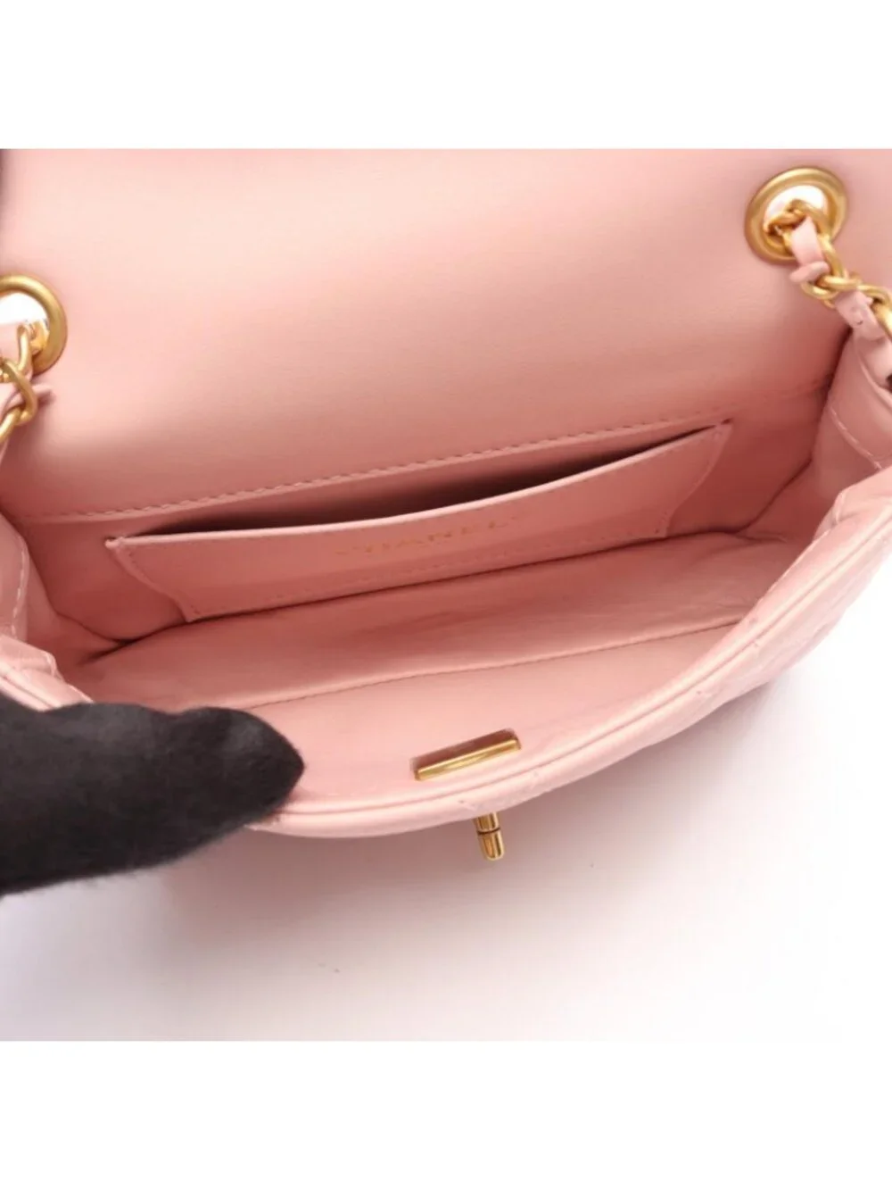 Chanel Shoulder Bag Mini Quilted Light Pink Lambskin Small Flap Chain